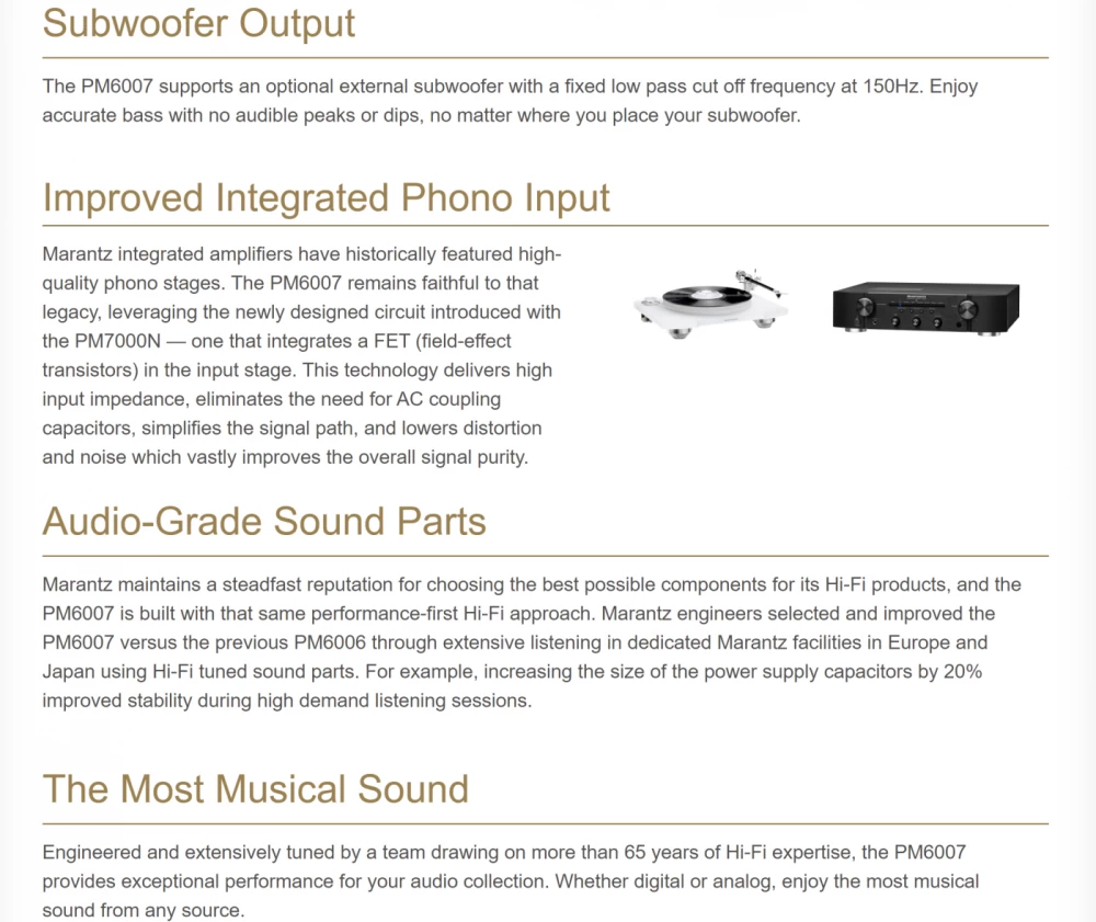 MARANTZ PM-6007 Silver/Gold OUTLET