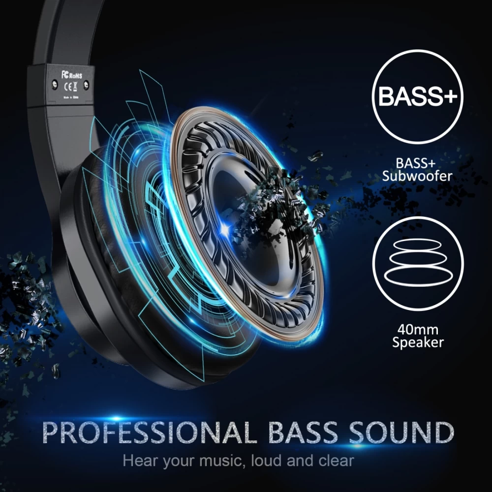 OneOdio T3 Black 3.5mm Over Ear AUSTIŅAS