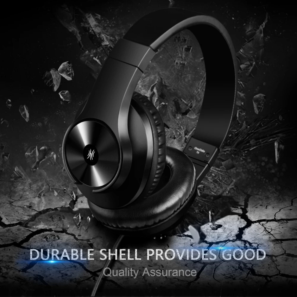 OneOdio T3 Black 3.5mm Over Ear AUSTIŅAS