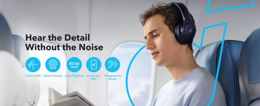 SOUNDCORE Q20i BLUE AUSTIŅAS