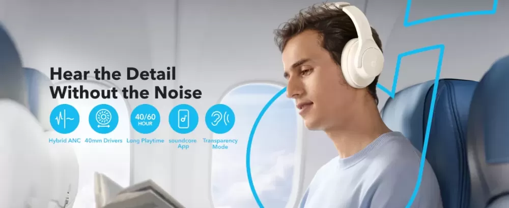 SOUNDCORE Q20i WHITE AUSTIŅAS