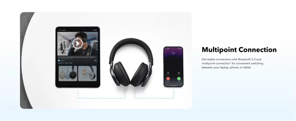 SOUNDCORE SPACE ONE JET BLACK AUSTIŅAS