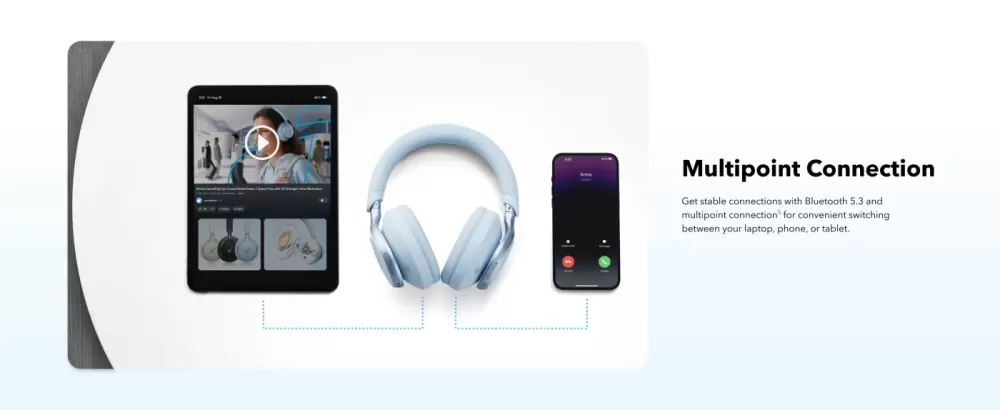 SOUNDCORE SPACE ONE SKY BLUE AUSTIŅAS