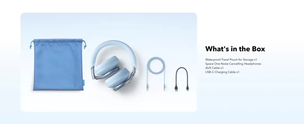 SOUNDCORE SPACE ONE SKY BLUE AUSTIŅAS