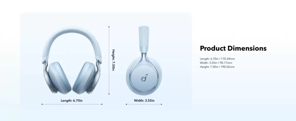 SOUNDCORE SPACE ONE SKY BLUE AUSTIŅAS