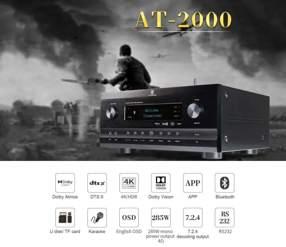TONEWINNER AT-2000 BLACK AV RESĪVERIS / PASTIPRINĀTĀJS