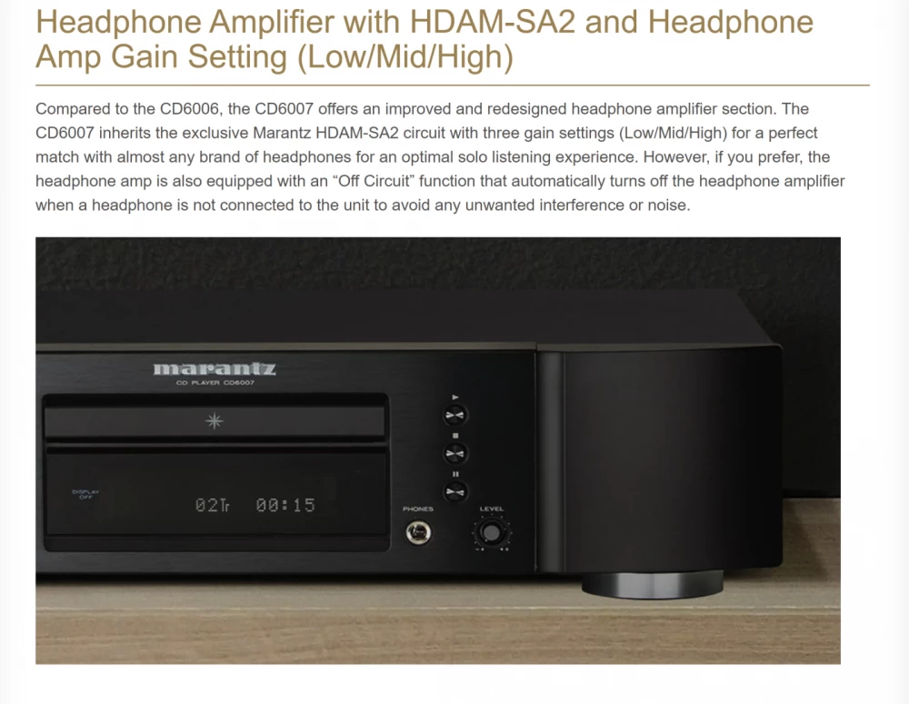 MARANTZ CD-6007 Black CD ATSKAŅOTĀJS