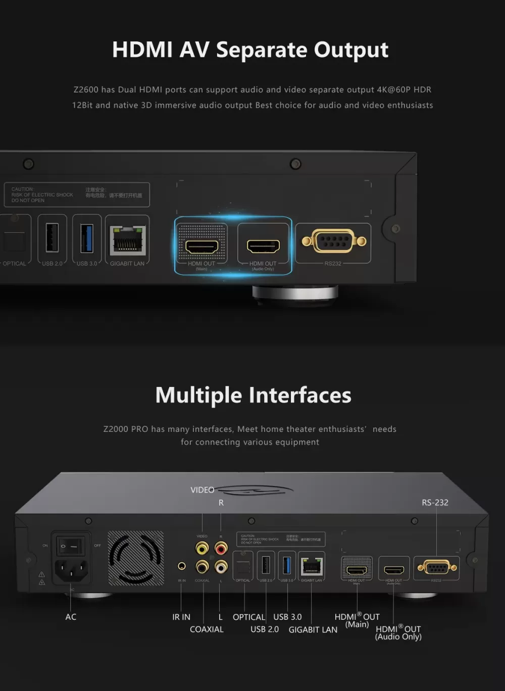 ZIDOO Z2600 4K BLACK UHD MEDIA PLAYER / TĪKLA ATSKAŅOTĀJS