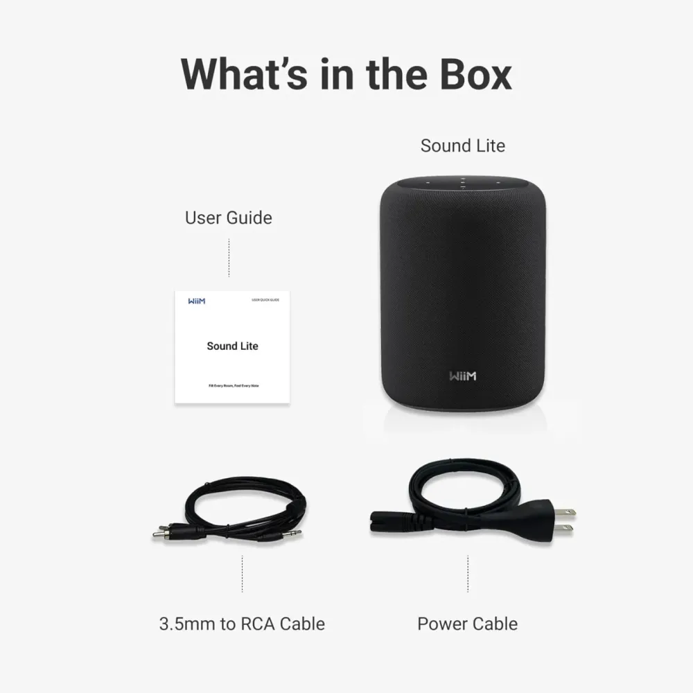 WiiM SOUND LITE BLACK Bezvadu akustiskā sistēma