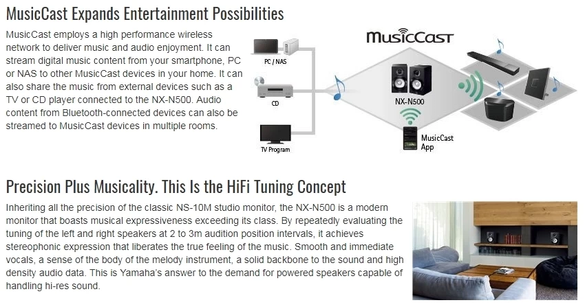 YAMAHA NX-N500 White MusicCast bezvadu Aktīvā akustiskā sistēma