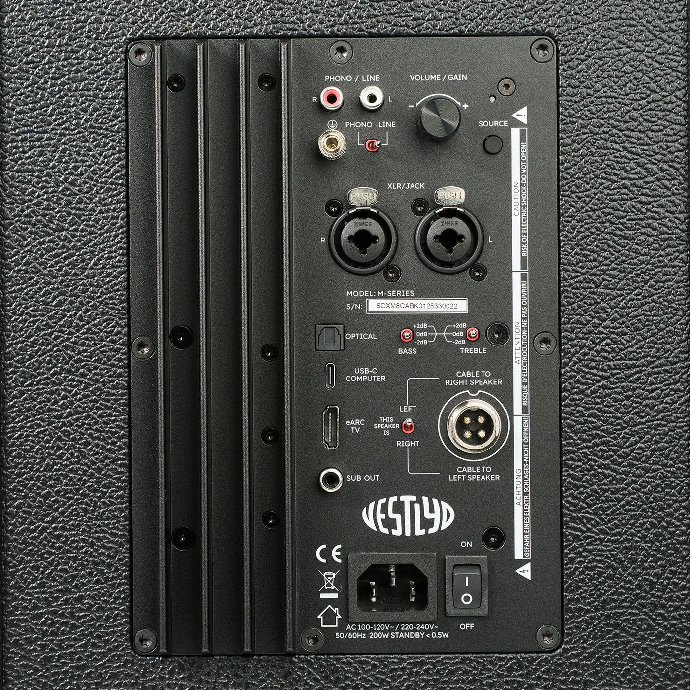VESTLYD M8C ACTIVE BLACK (Synthetic leather) Aktīvā akustiskā sistēma