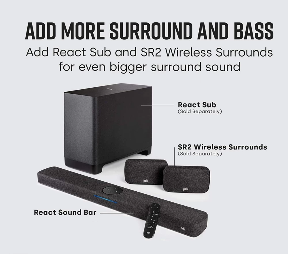 POLK AUDIO REACT BAR Black Soundbars