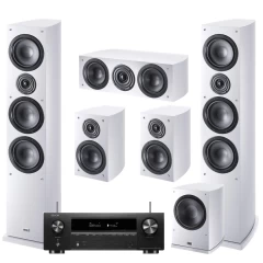 DENON AVR-X1800H / HECO VICTA ELITE 702 / 202 / C102 / SUB 252A WHITE Komplekts