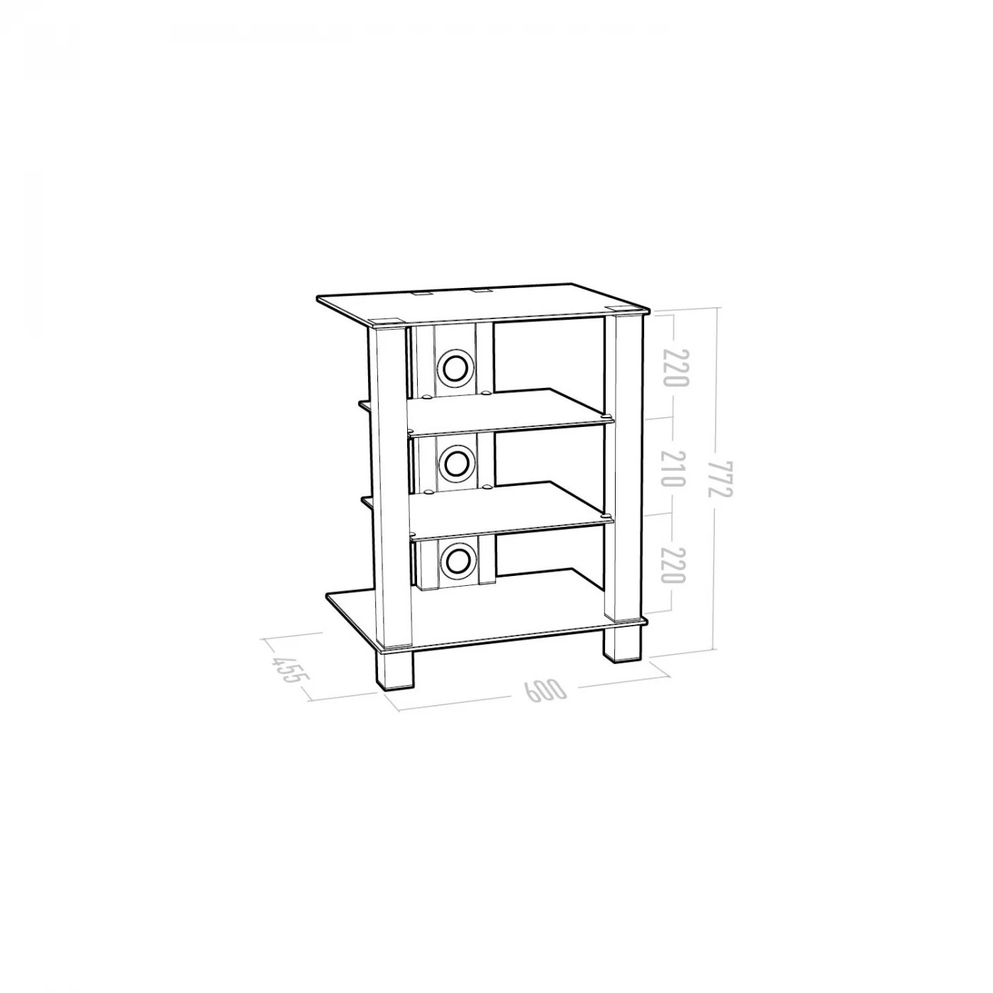 ERARD CUB HiFi Black HiFi aparatūras statne