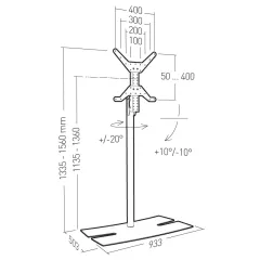 ERARD LUX-UP T 1560L White TV/HiFi aparatūras statne