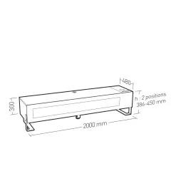 ERARD NAGA 2000 Nordic QI+USB TV/HiFi aparatūras statne