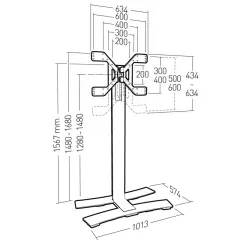 ERARD WILL 1600XL BLACK TV/HiFi aparatūras statne