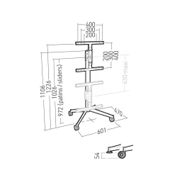 ERARD KANA1200L METAL TV/HiFi aparatūras statne