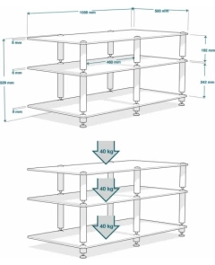 NORSTONE BERGEN 2 AV TV/HiFi aparatūras statne