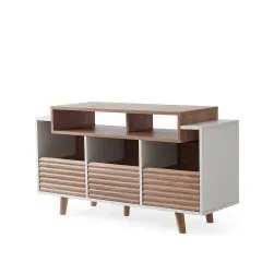 NORSTONE OSLO 1200 WHITE/LIGHT OAK TV/HiFi aparatūras statne