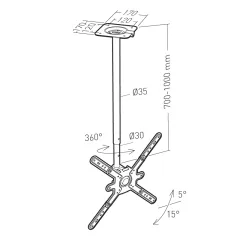 ERARD CEILING MOUNT 30 TV sienas stiprinājums / kronšteins