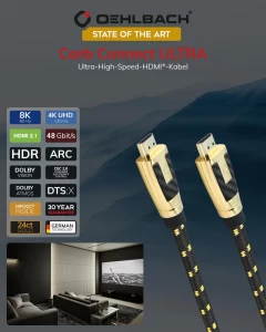 OEHLBACH Art. No. 11442 Carb Connect 2.1 Ultra Hi Speed 1.7m HDMI KABELIS