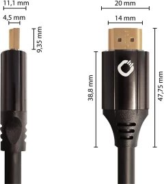 OEHLBACH Art. No. 92493 Black Magic MKII UHS 8K HDMI kabelis 2.0m HDMI KABELIS