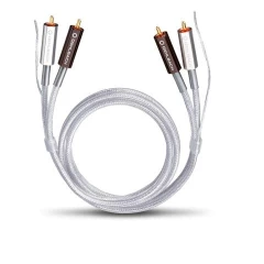 OEHLBACH Art. No. 2601 SILVER EXPRESS PLUS LF PHONO AUDIO CINCH CABLE WITH ADDITIONAL GROUND 1m STARPBLOKU KABELIS