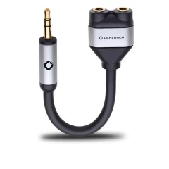 OEHLBACH Art. No. 60021 I-CONNECT J-AD MOBILE Y-ADAPTER, 3.5 MM AUDIO JACK TO 2 X 3.5 MM AUDIO JACK Black AKSESUĀRI AUSTIŅĀM