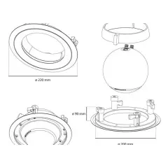 ELIPSON PLANET M IN CEILING MOUNT AKUSTISKO SISTĒMU AKSESUĀRI